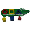 Hot Sale Educational Wooden Cute Crocodile Geo Shape Board Jouet infantile
